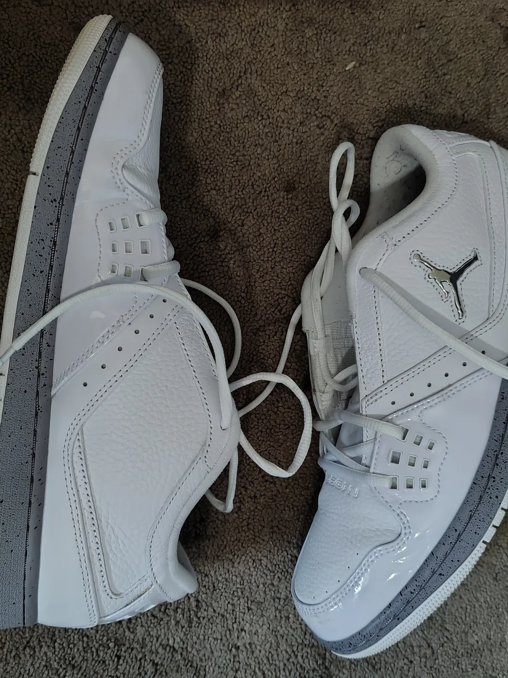 Jordan 1 Flight Low White Cement Men’s 11.5 White Grey 350610-107
